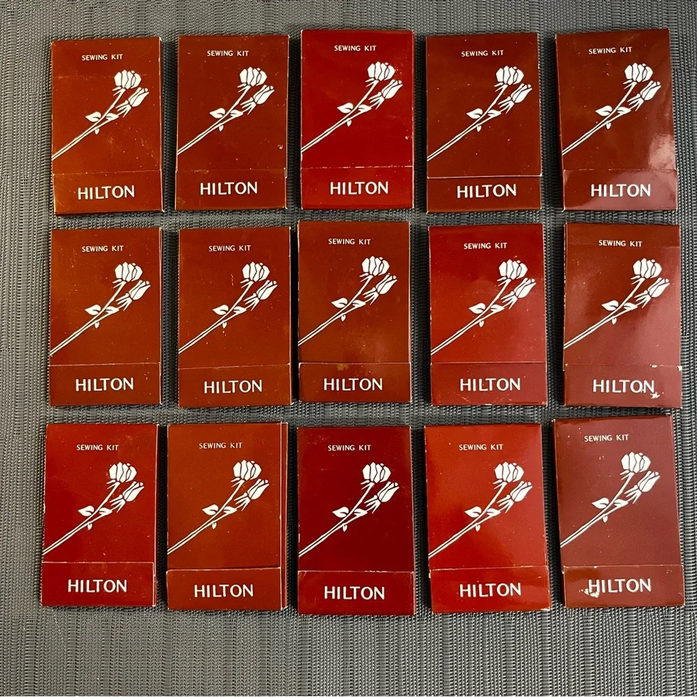 Vintage Set of Hilton Hotel Sewing Kits Unused - Set of 15